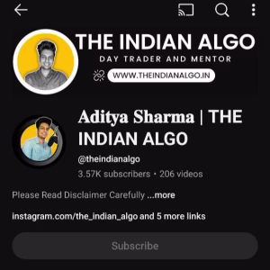 Aditya Sharma Course - The Indian Algo Course
