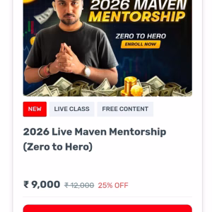 Trader Maven 2026 Live Maven Mentorship ( Zero to Hero )